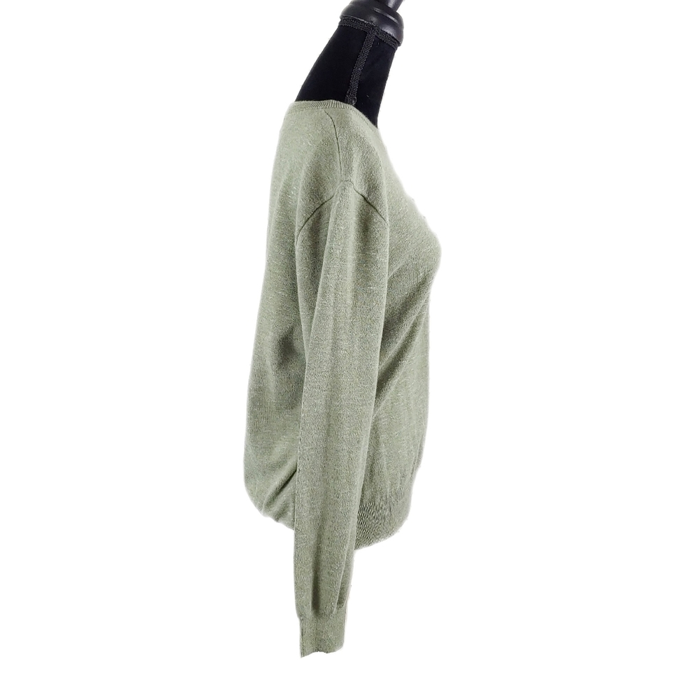 J. Crew Womens M Army Green 100% Cotton Long Sleeve Top - Picture 5 of 7